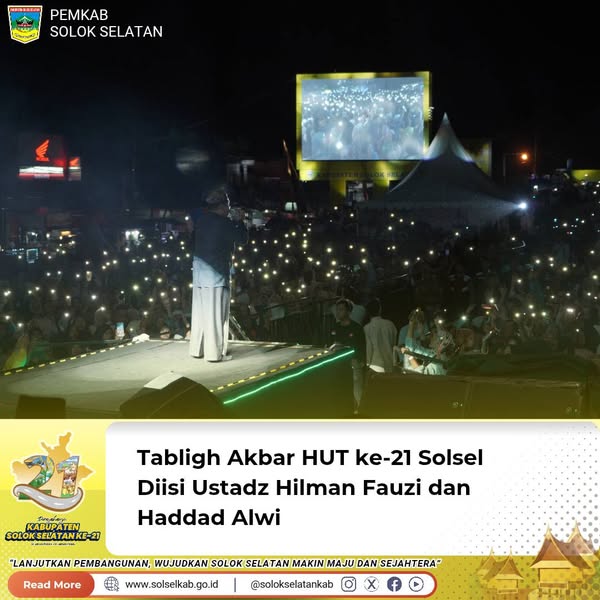 Tabligh Akbar HUT ke-21 Solsel Diisi Ustadz Hilman Fauzi dan Haddad Alwi