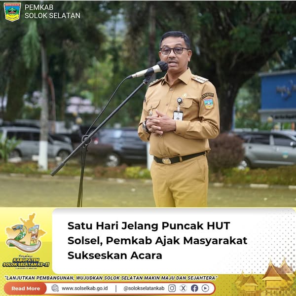 Satu Hari Jelang Puncak HUT Solsel, Pemkab Ajak Masyarakat Sukseskan Acara