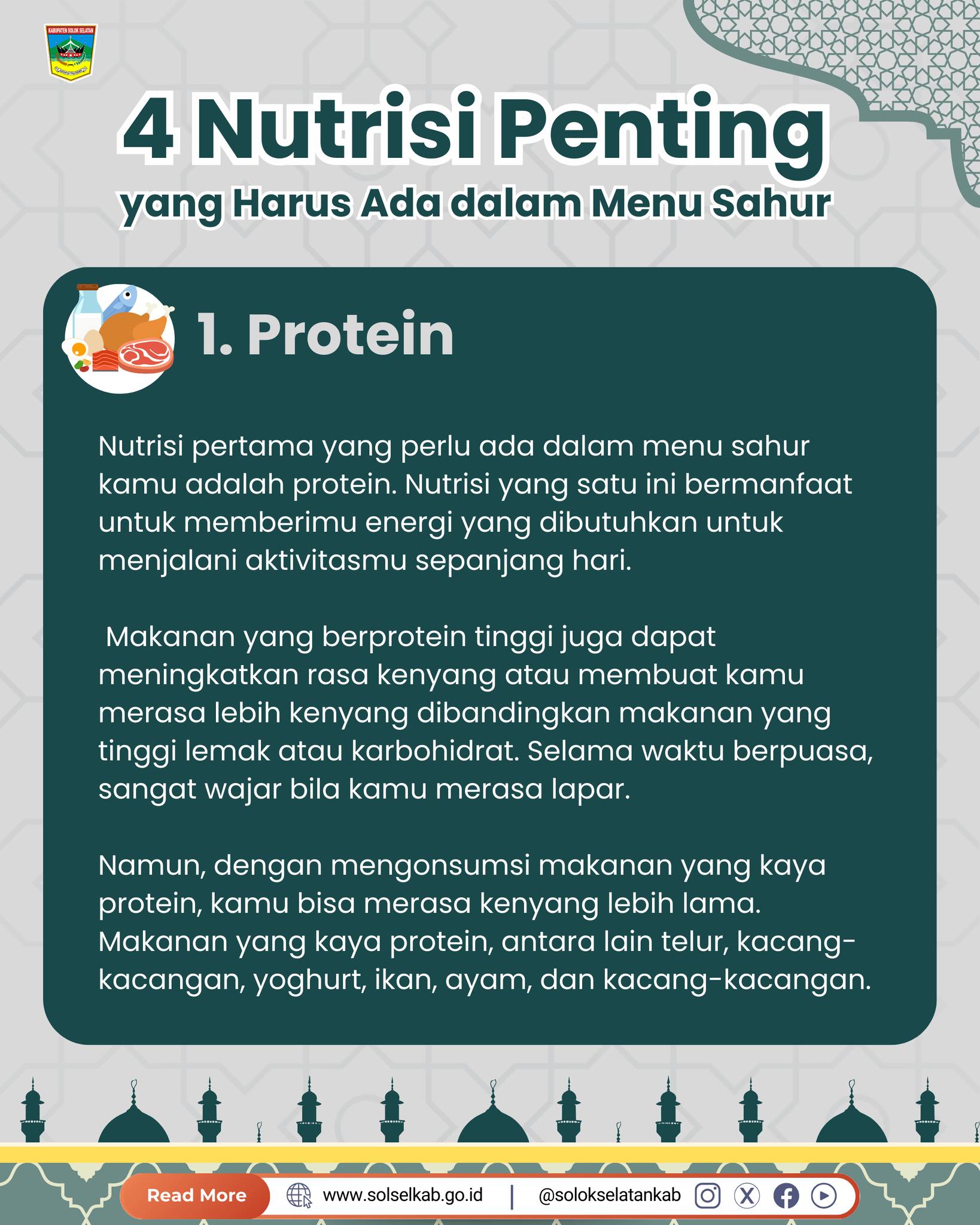Makanan yang kita konsumsi untuk sahur dan berbuka agar kondisi tetap bugar