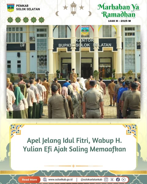 Apel Jelang Idul Fitri, Wabup H. Yulian Efi Ajak Saling Memaafkan