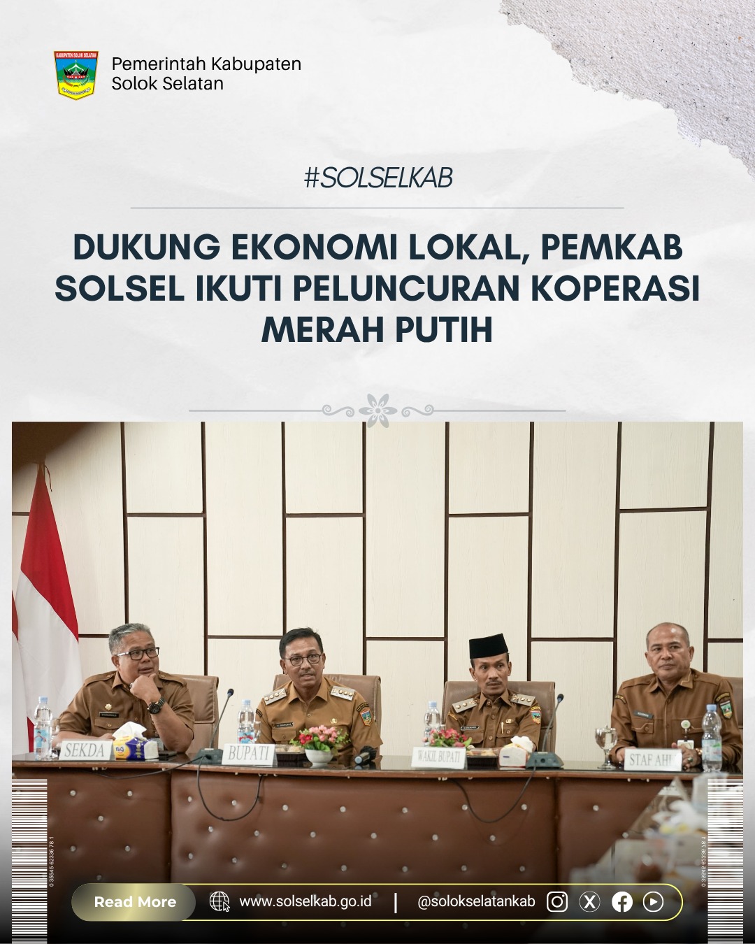 Dukung Ekonomi Lokal, Pemkab Solsel Ikuti Peluncuran Koperasi Merah Putih