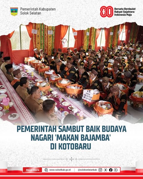 Pemerintah Sambut Baik Budaya Nagari 'Makan Bajamba' di Kotobaru
