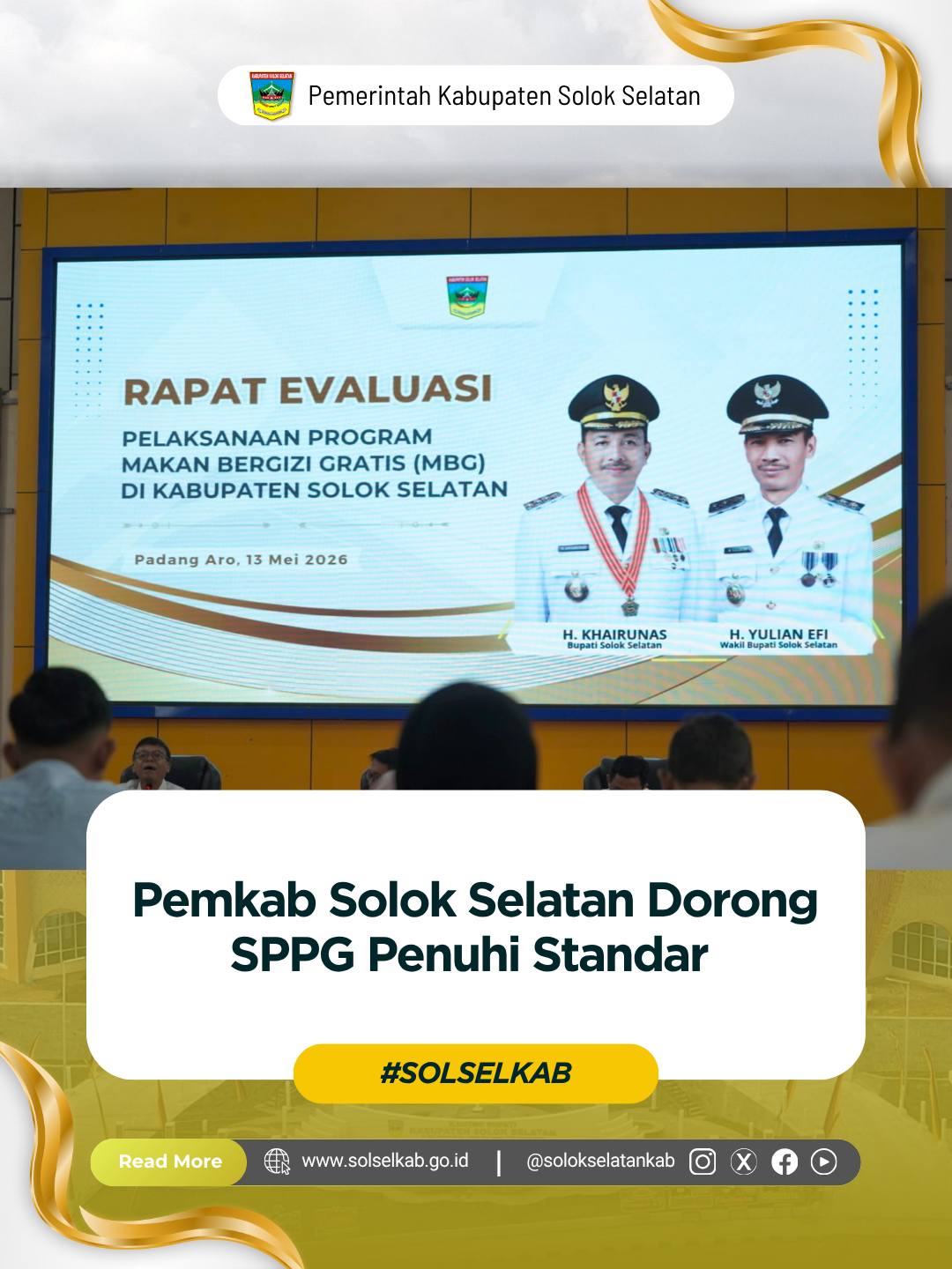 Pemkab Solok Selatan Dorong SPPG Penuhi Standar
