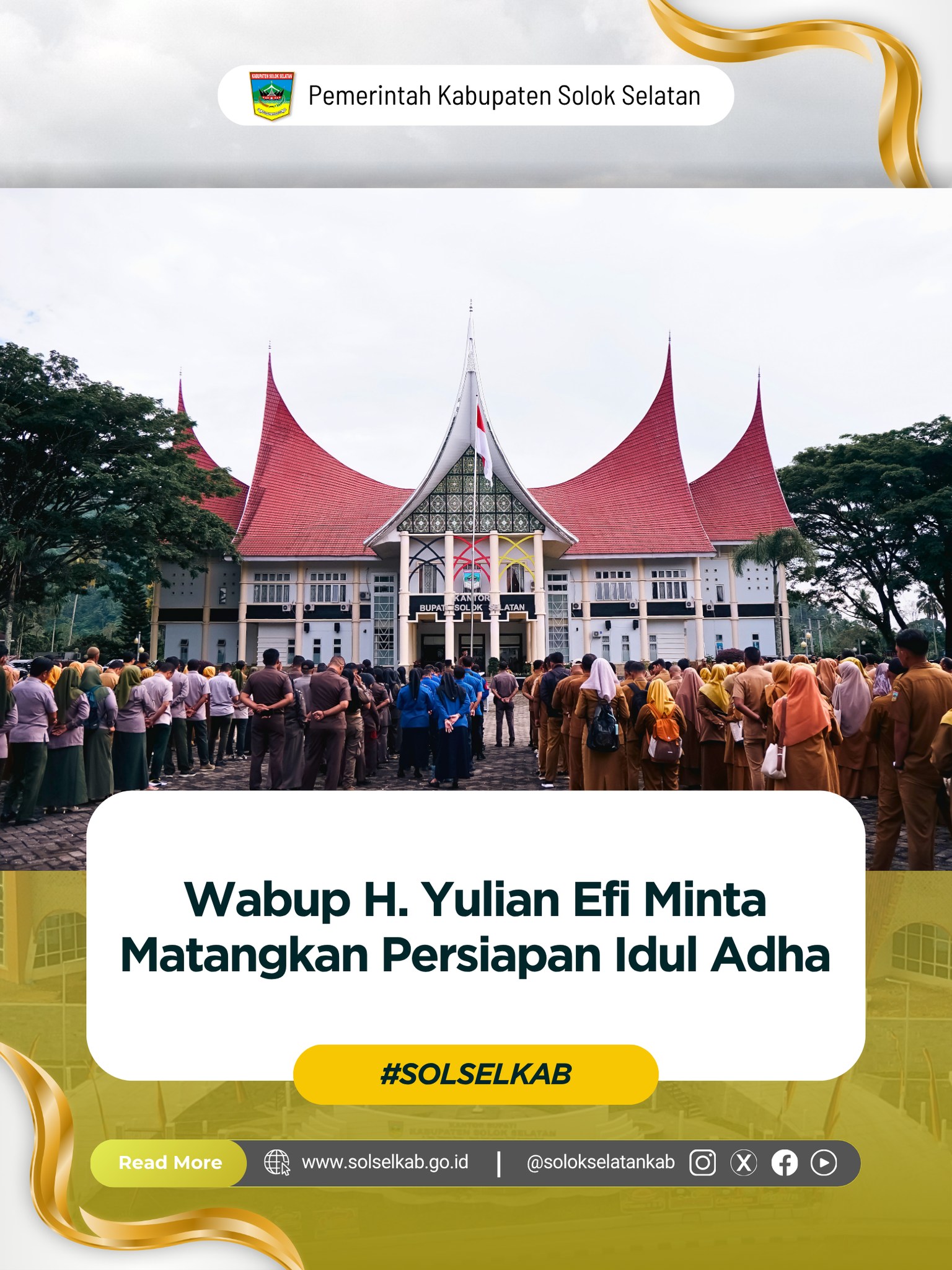 Wabup H. Yulian Efi Minta Matangkan Persiapan Idul Adha