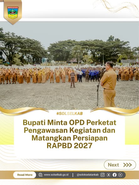 Bupati Minta OPD Perketat Pengawasan Kegiatan dan Matangkan Persiapan RAPBD 2027